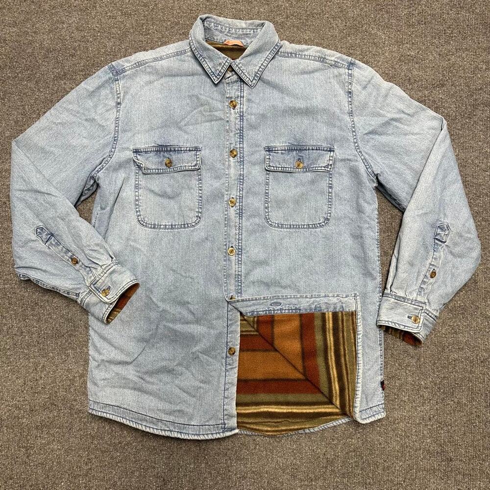 Vintage Woolrich Men’s Blanket Lined Denim Shirt Double Layer 90’s Shacket M